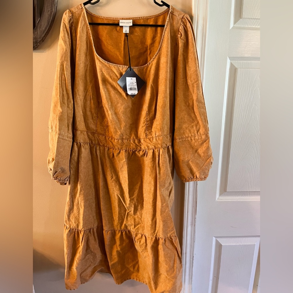New with tag Ava and Viv dress size 1X beautiful color just too big for me